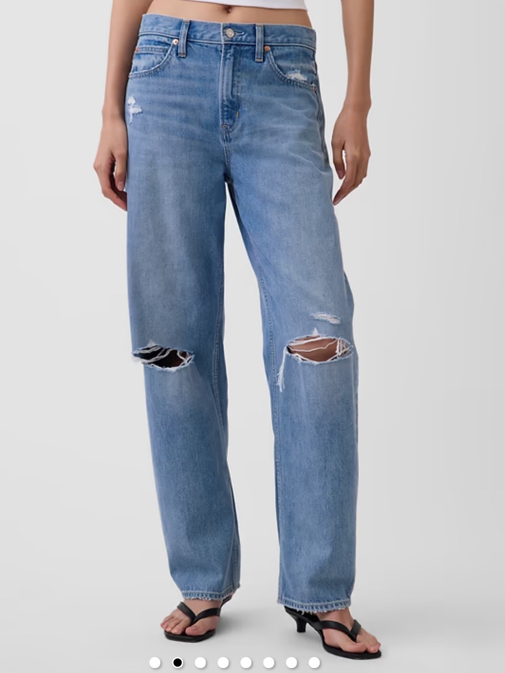 GAP Distressed Blue Barrel Jeans - 00/24